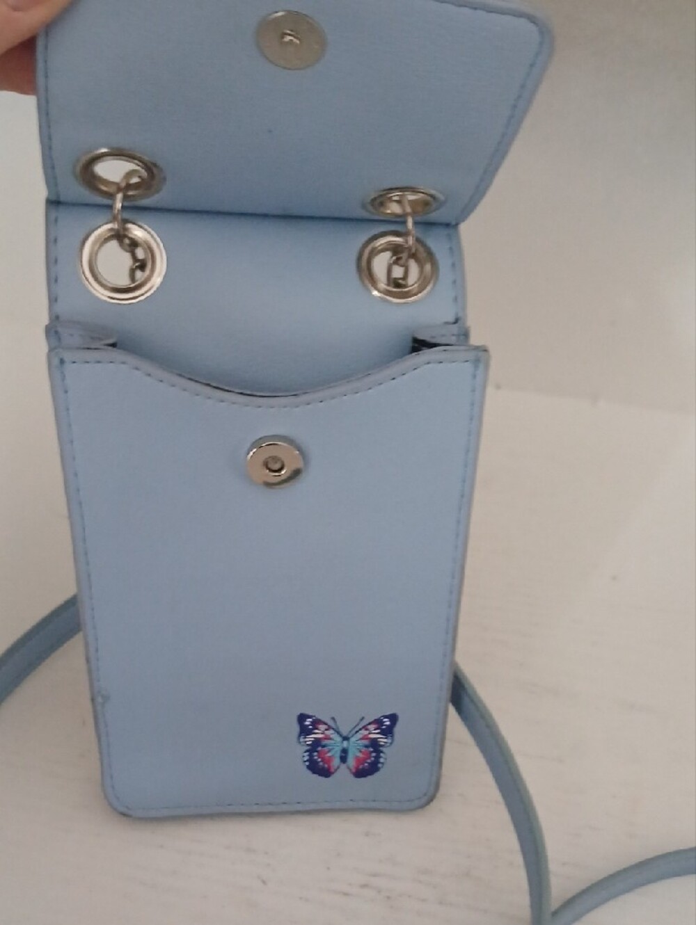 Madden Girl Light Blue Crossbody Phone Bag - Picture 3 of 3